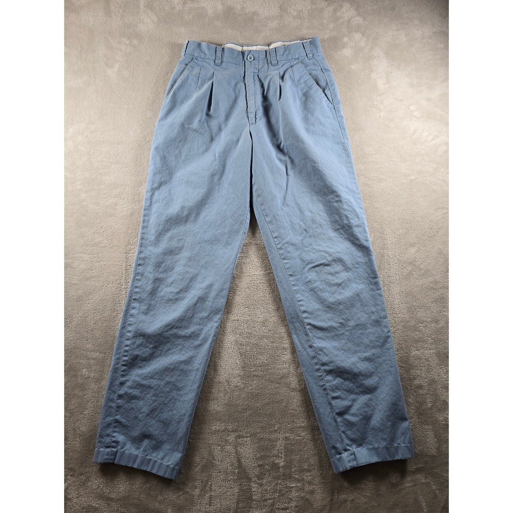 Vintage Levi Strauss Movin On Pleated Pants Men 27x30 Blue Trousers Chinos *Read